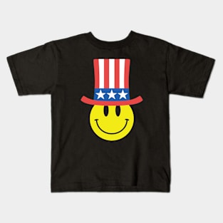 Happy Face Emoji Uncle Sam Kids T-Shirt